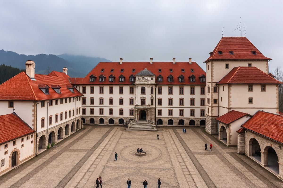 Grad Grad na Goričkem s prostornim notranjim dvoriščem